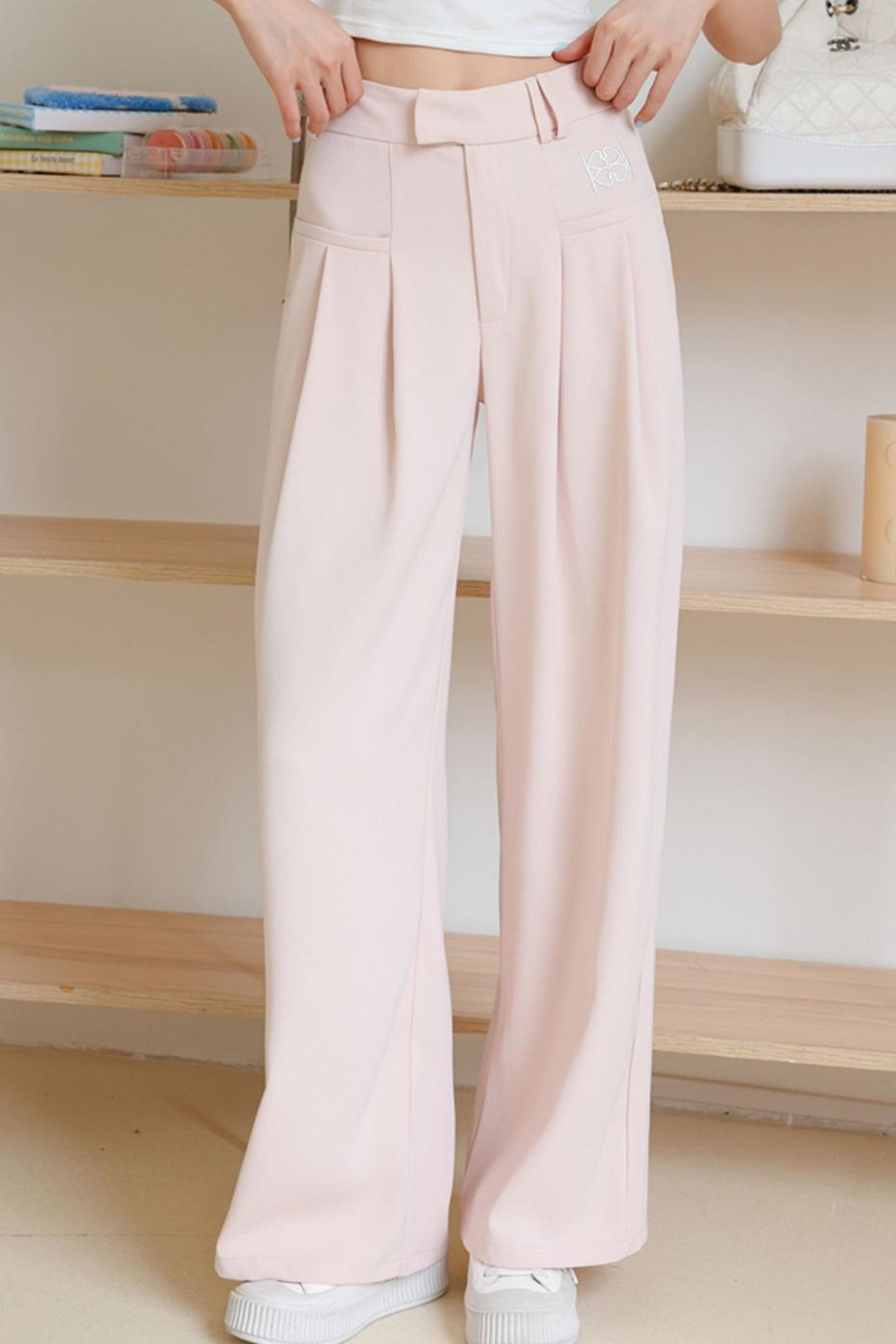 High-Waisted Wide-Leg Trousers