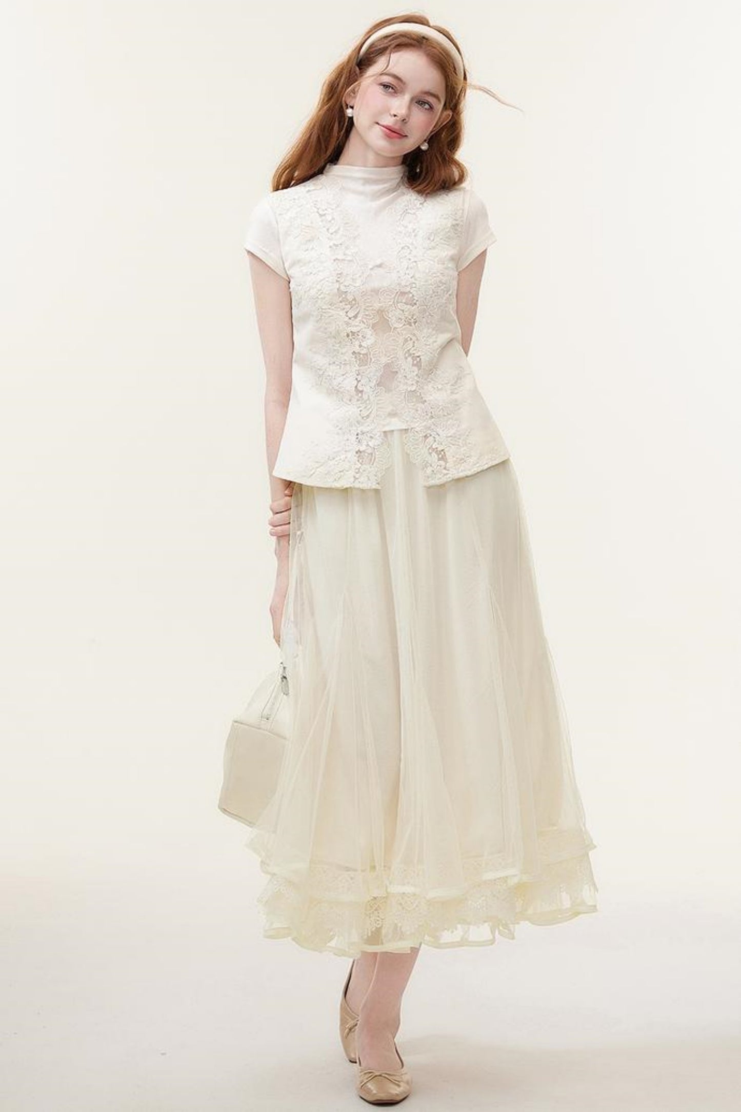 Lace Tulle Long Skirt
