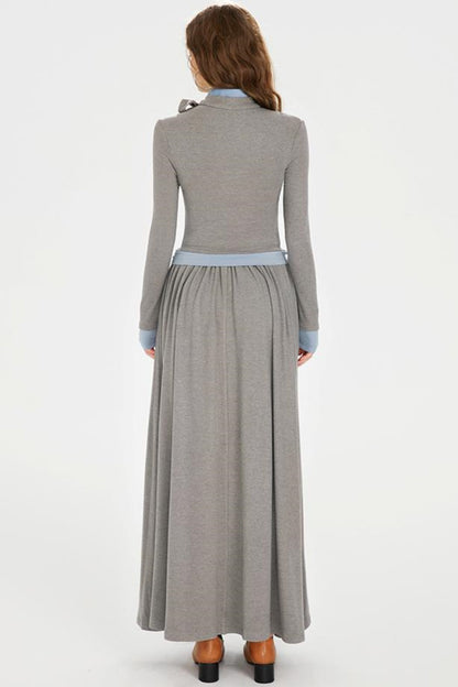 Color Clash Drawstring Dress