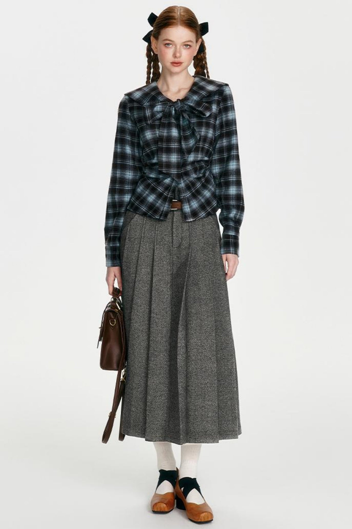 Navy Collar Collegiate Plaid Shirt