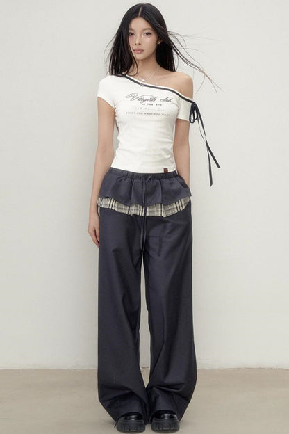 Short Sleeve Slim Alphabet Print T-Shirt