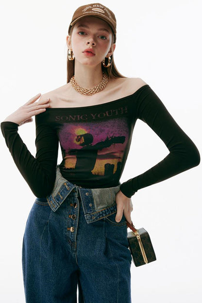 Sunset One-Shoulder Tee