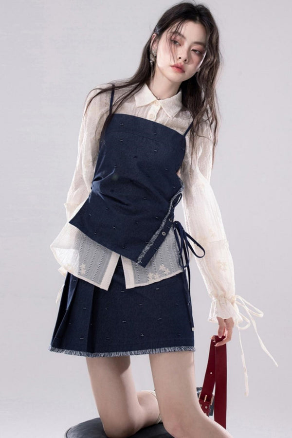 Tranquil Textured Camisole & Skirt Set