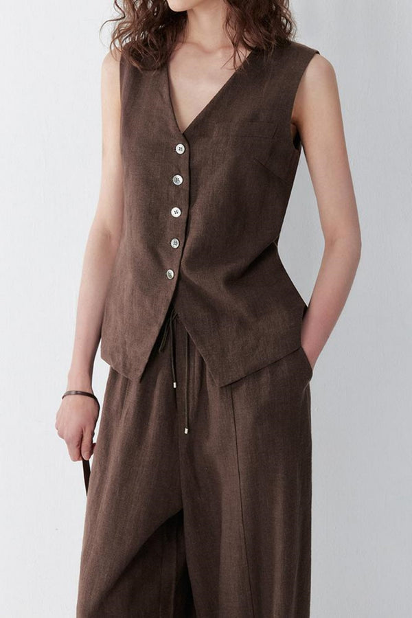 Luxury Tencel Vest Suit Set-Up