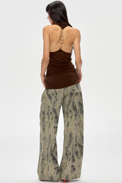 Glam Backless Beaded Top