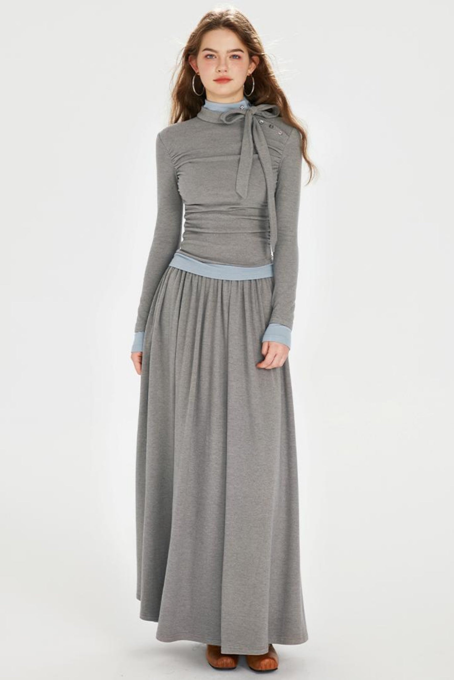 Color Clash Drawstring Dress