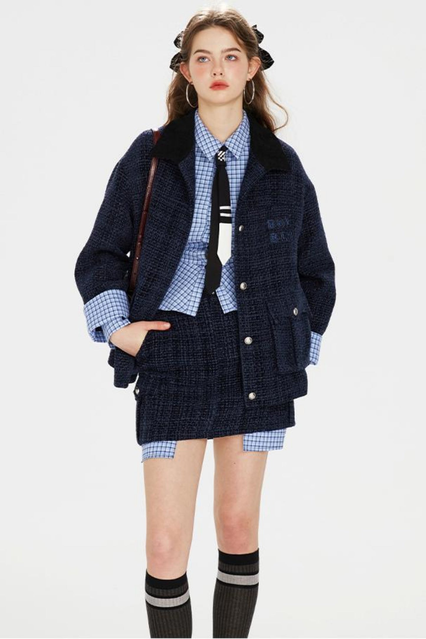 Chic Embroidered Tweed Jacket Set-Up