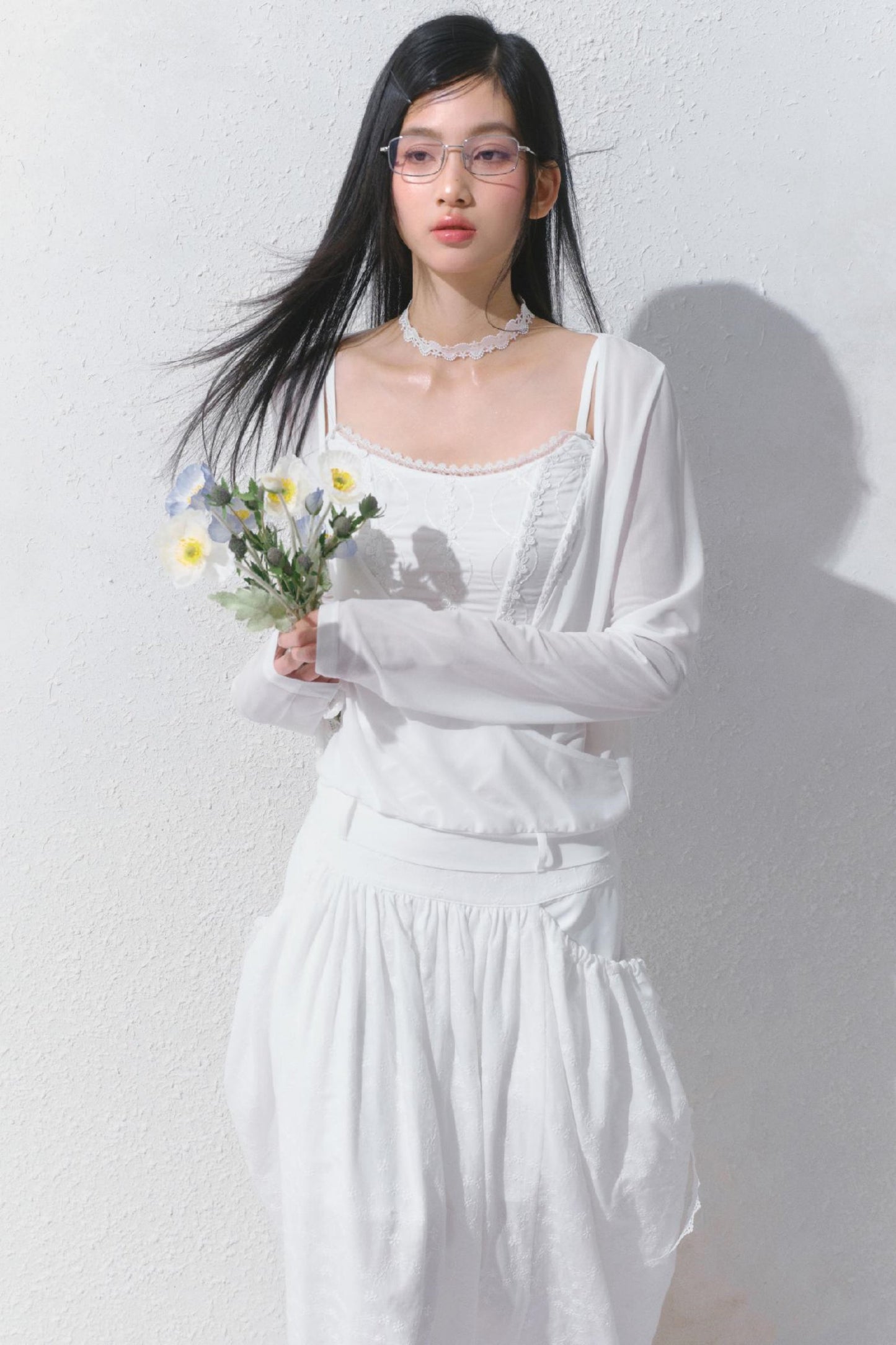 Dreamy White Lei Pod Skirt