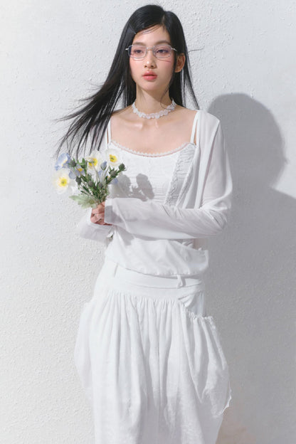 Dreamy White Lei Pod Skirt