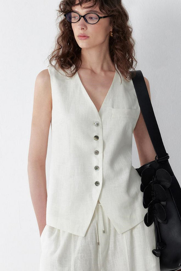 Luxury Tencel Vest Suit Set-Up
