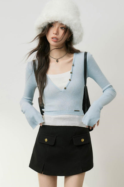 Color-block Knit Top