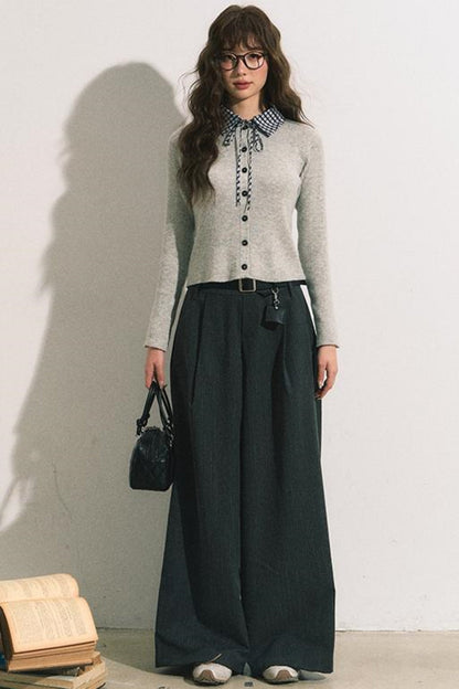 Slim Gray Knit Cardigan