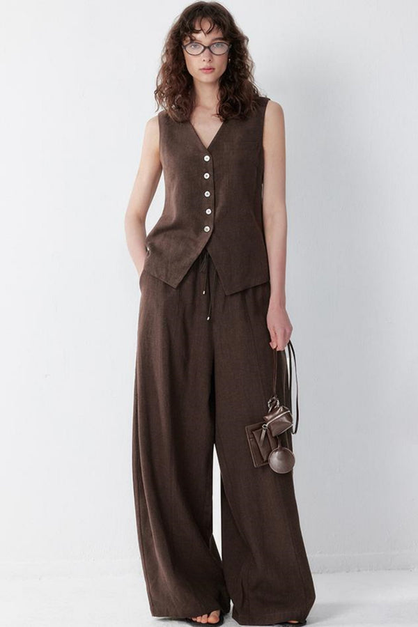 Luxury Tencel Vest Suit Set-Up