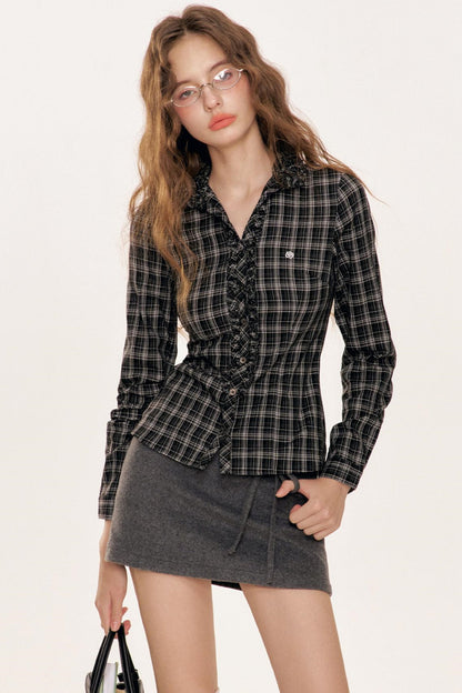 Wool Blend Tweed Mini Skirt