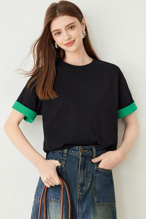 Color Block Cotton Tee