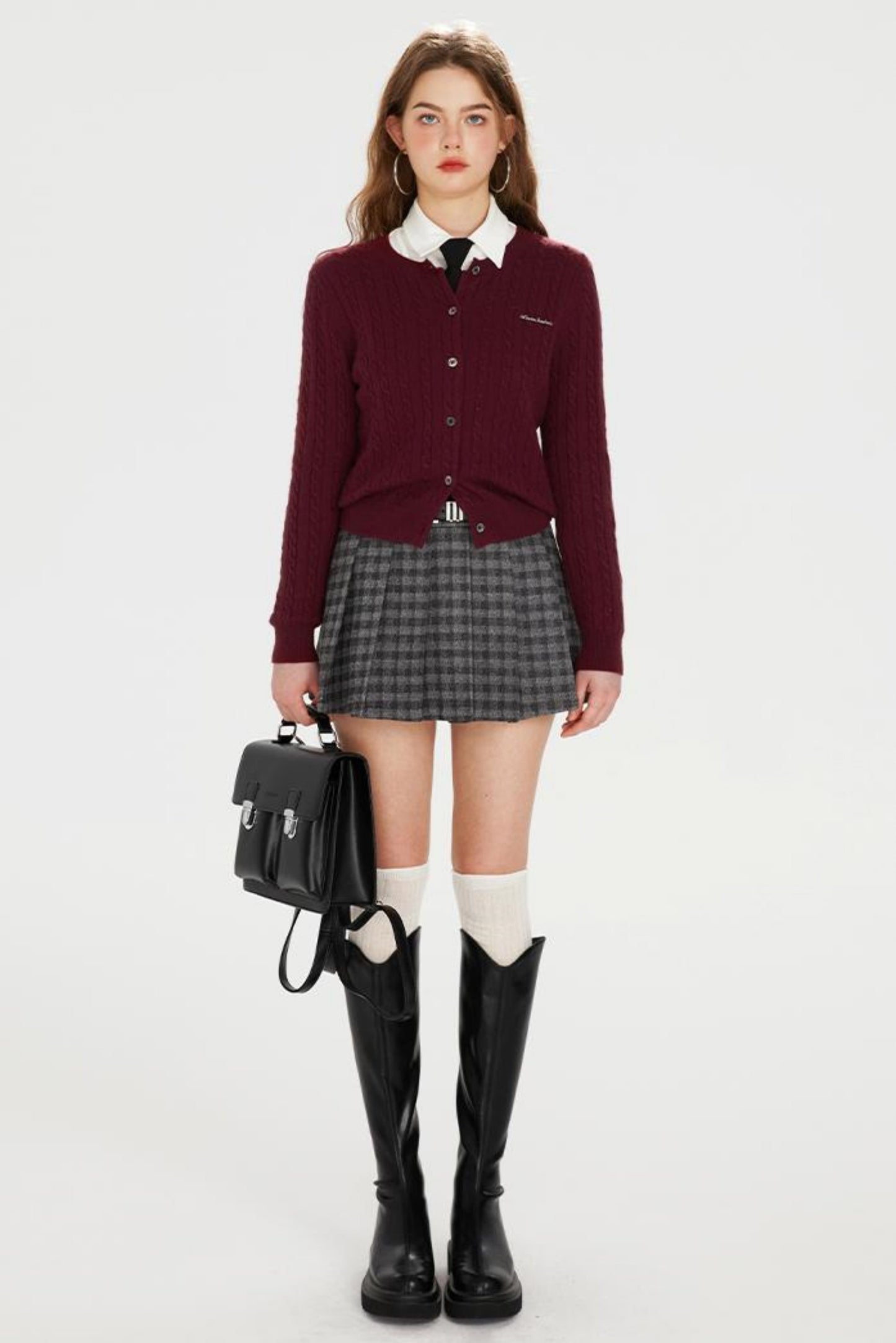 Dark Red Knit Polo T-Shirt