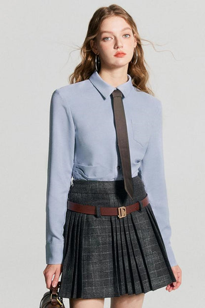 Tie Accent Waist Shirt