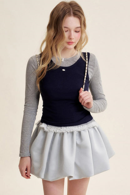 Colorblocked Cotton Tank & Long Sleeve T-Shirt Set