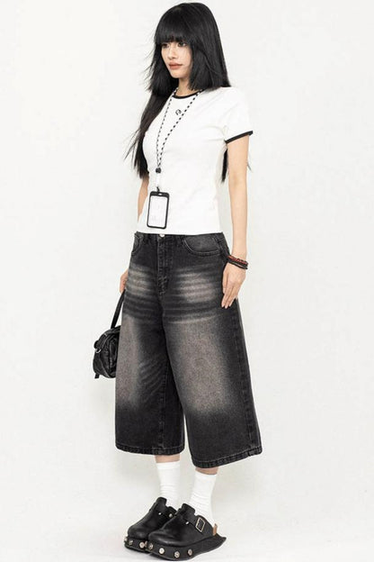 Retro Off-Shoulder Mesh T-Shirt