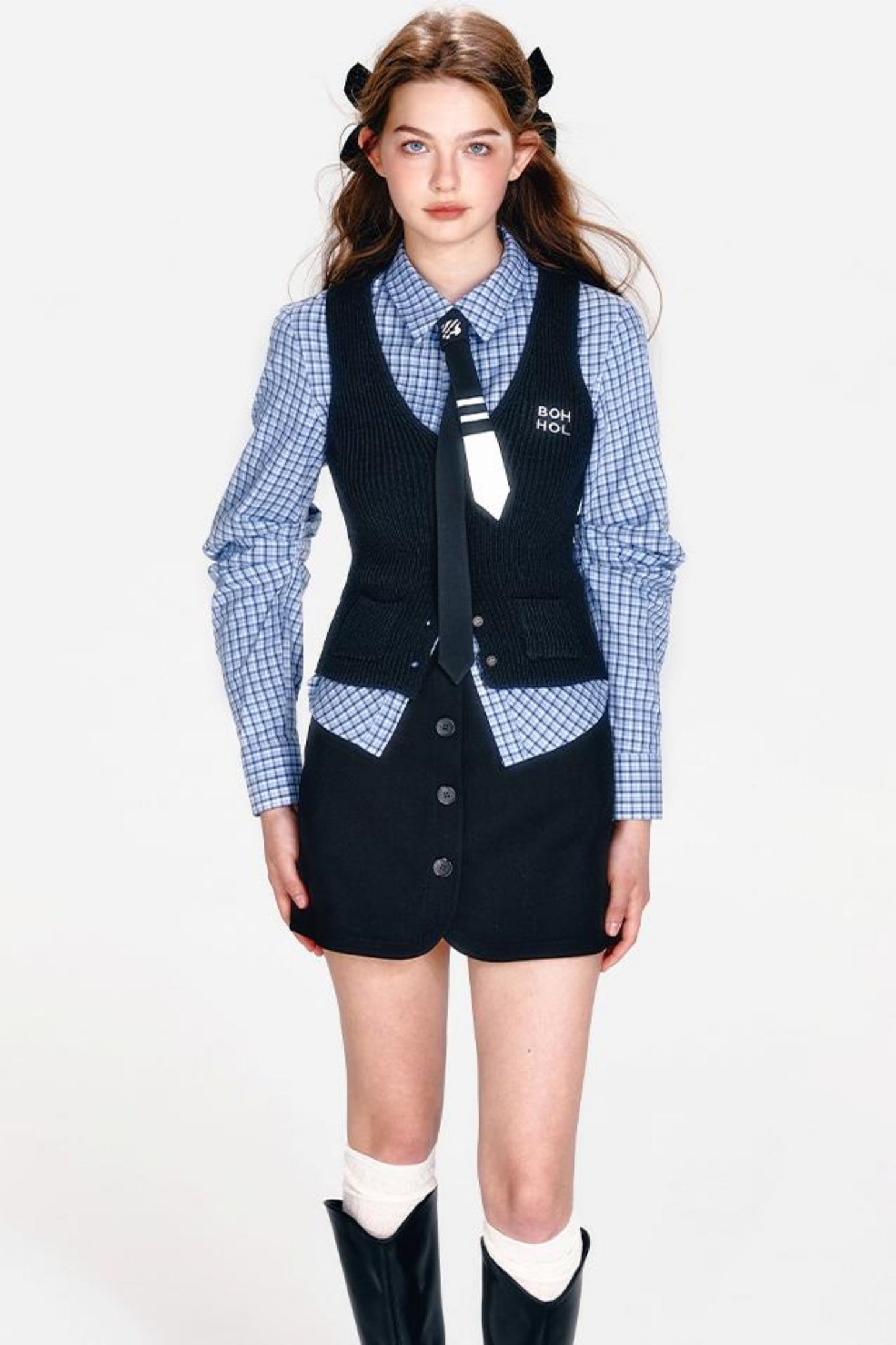 Vintage Plaid Skirt Set-Up