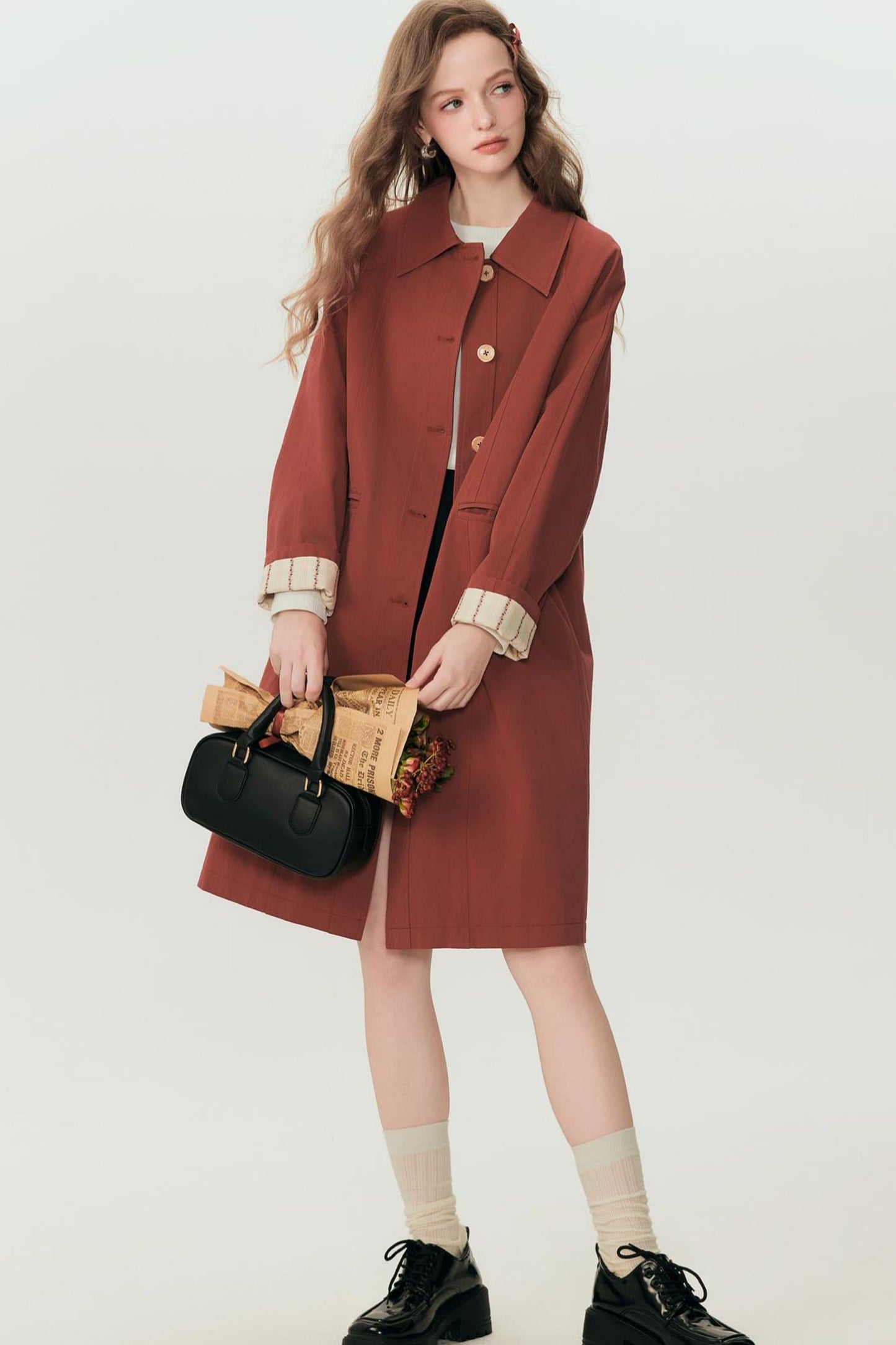 Chic Red H-Coat