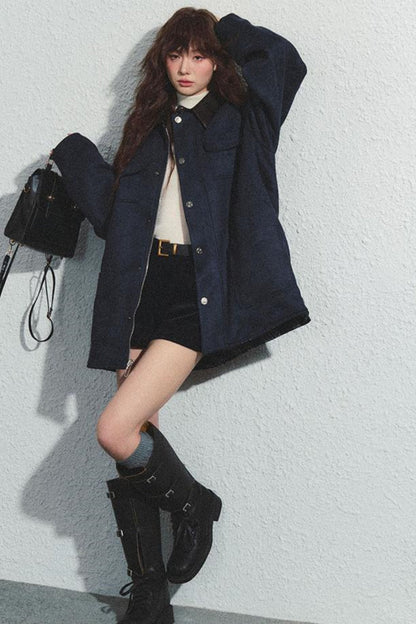 Navy Plaid Reversible Jacket