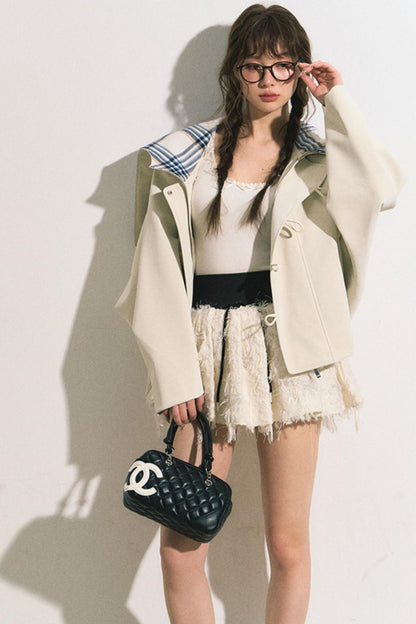 Navy Hooded Trench Coat