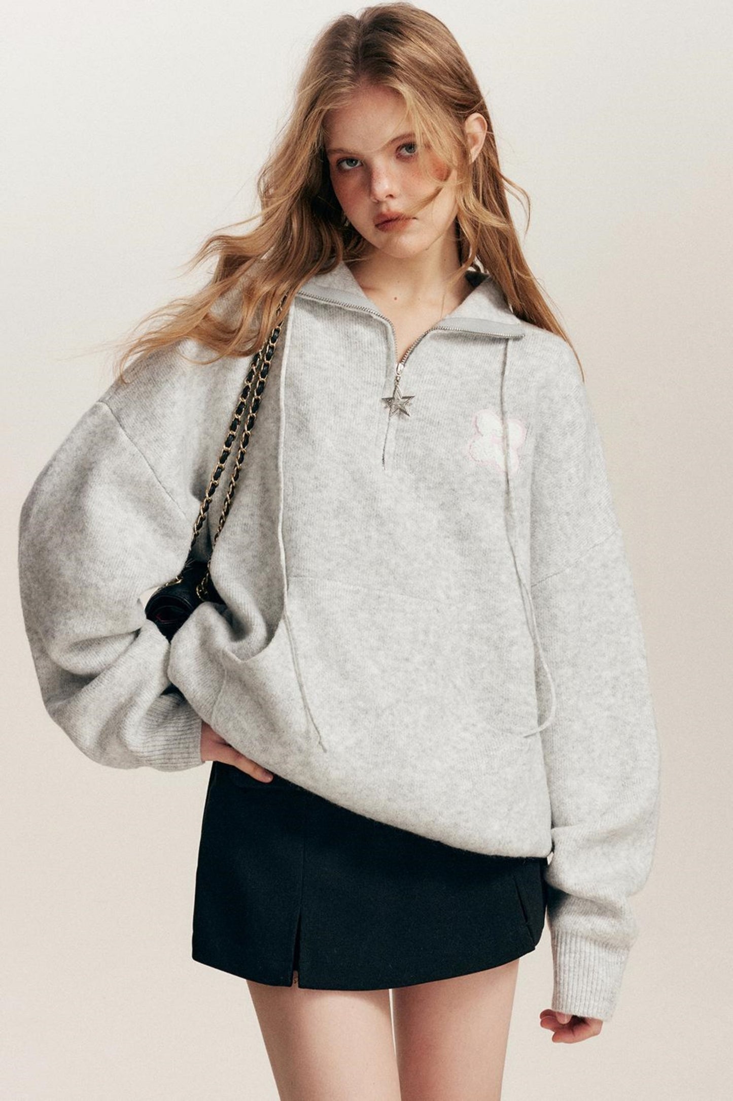 Sculptured Polo Neck Top