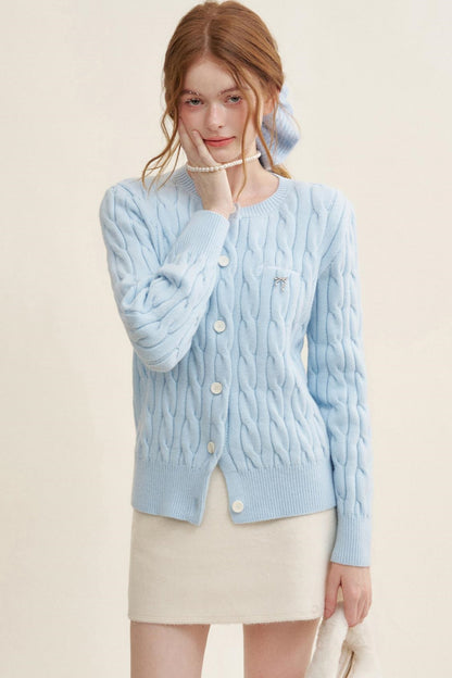 Cream Tweed A-Line Skirt