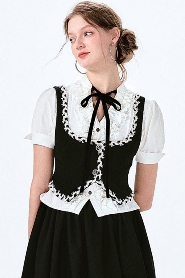 Black Chic Lace Vest