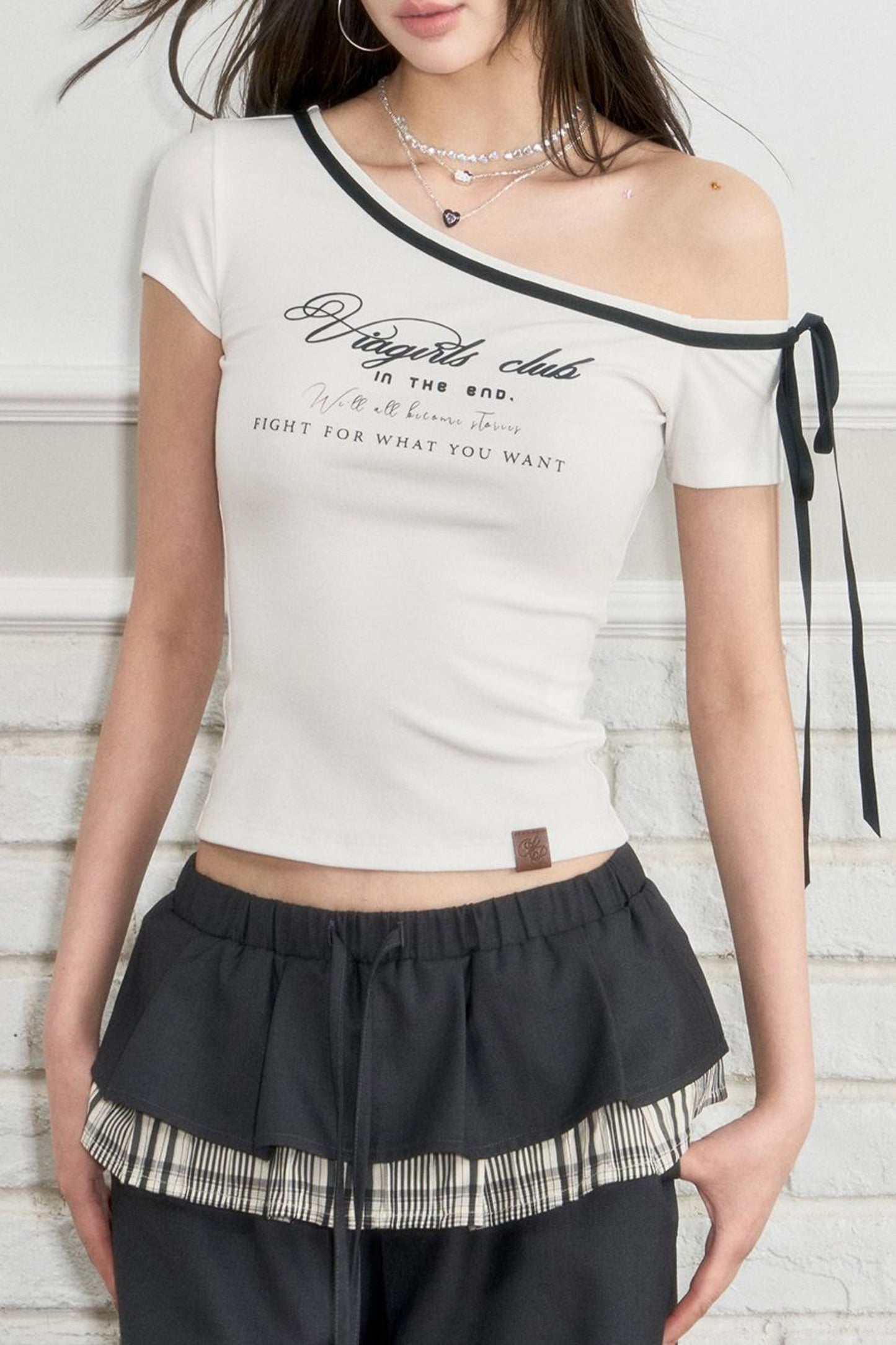 Short Sleeve Slim Alphabet Print T-Shirt