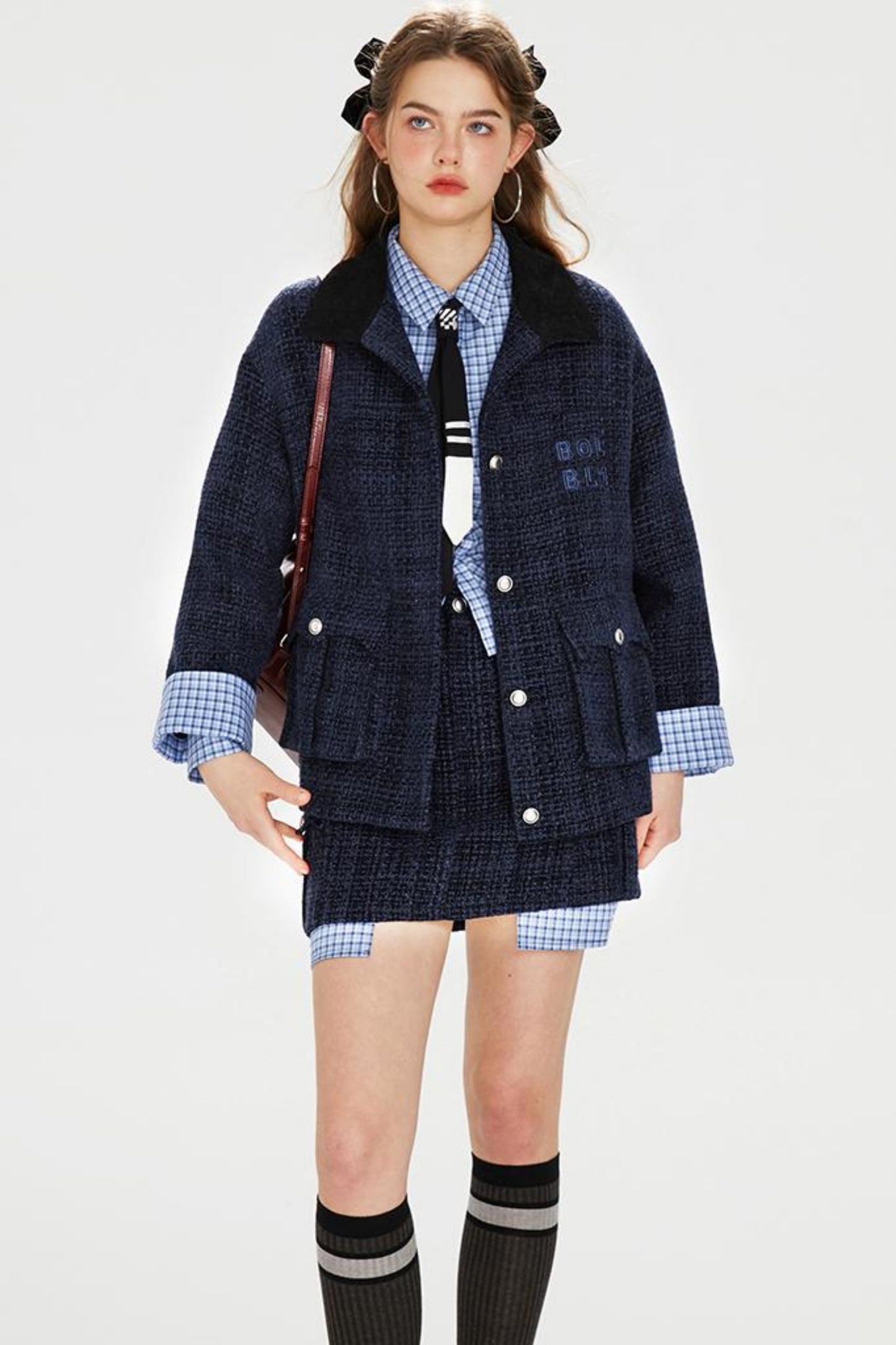 Chic Embroidered Tweed Jacket Set-Up