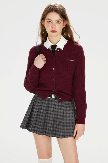 Dark Red Knit Polo T-Shirt