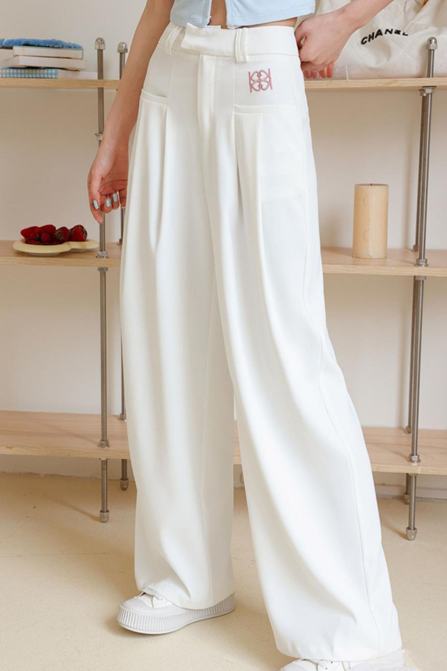 High-Waisted Wide-Leg Trousers