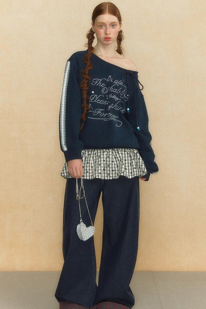 Slouchy One-Shoulder Sweater