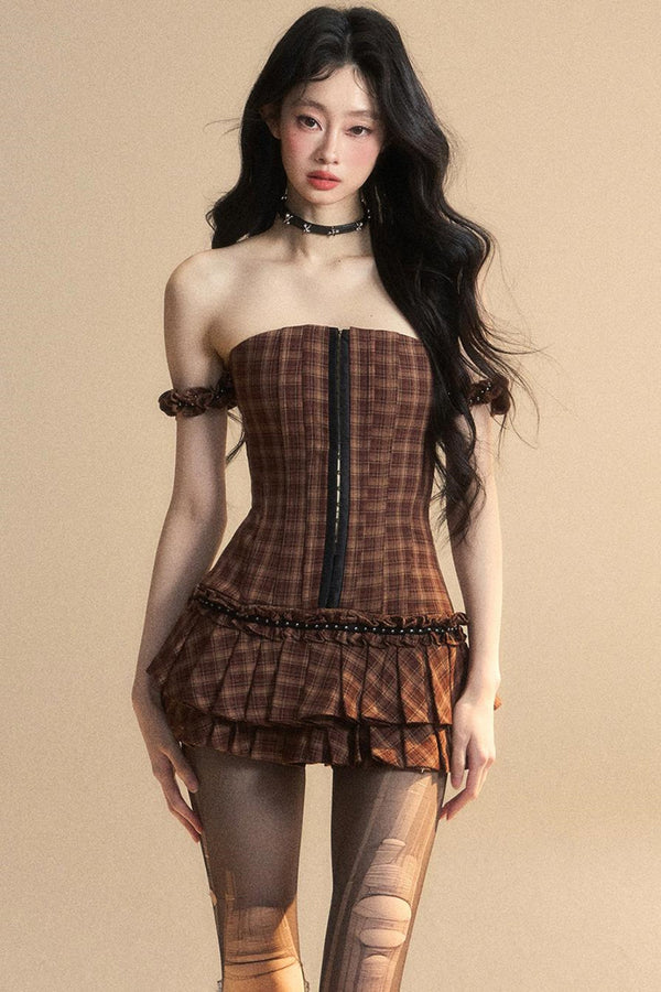 Summer Slim Plaid Dress