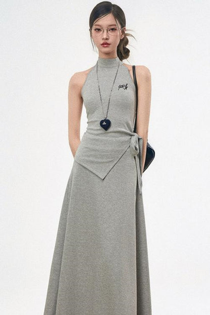 Chic Knit Tie-Top Skirt Set-Up