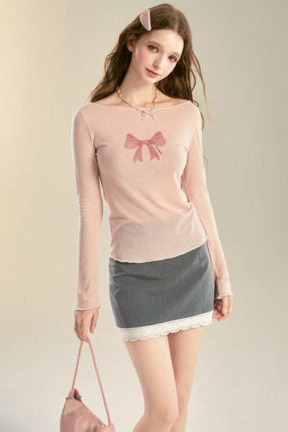 Lace High-Waist Short Skirt