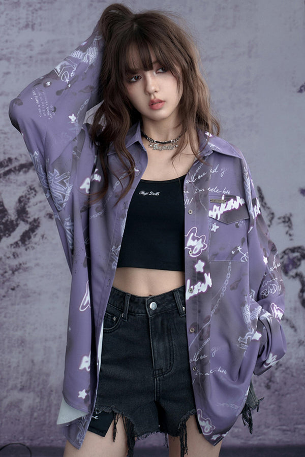 Violet Groove Print Shirt