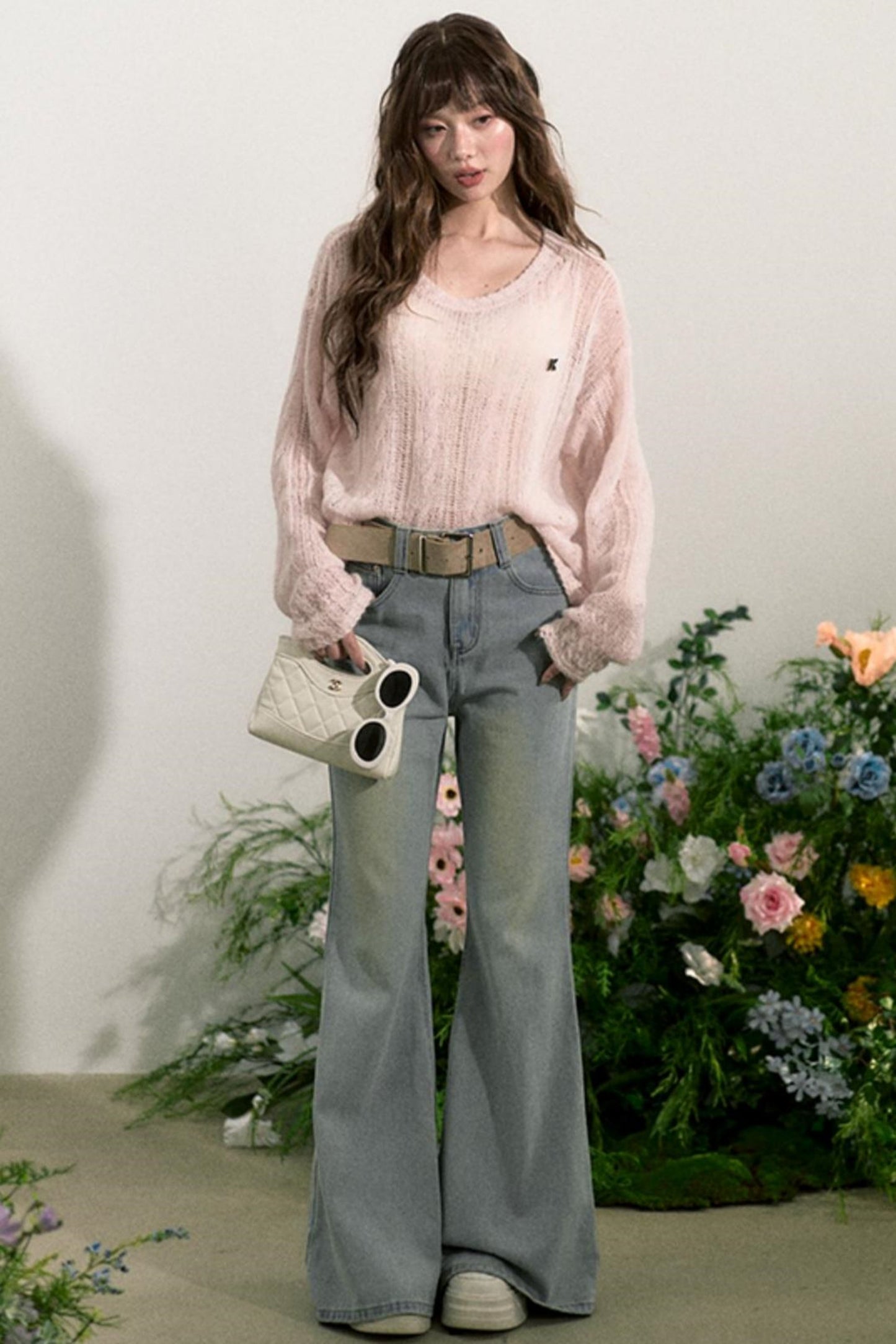 Pink Mohair Cowl Top