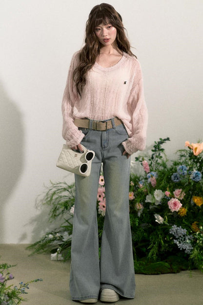 Pink Mohair Cowl Top