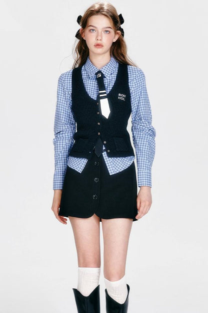 Vintage Plaid Skirt Set-Up