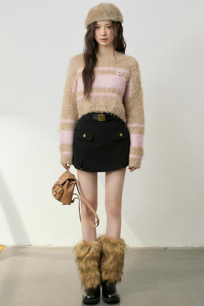 Cozy Color Block Knit Sweater
