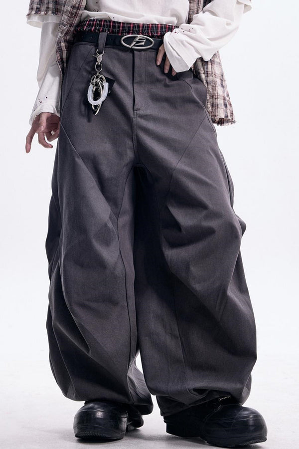 Deconstructed Diamond Pleat Machete Pants