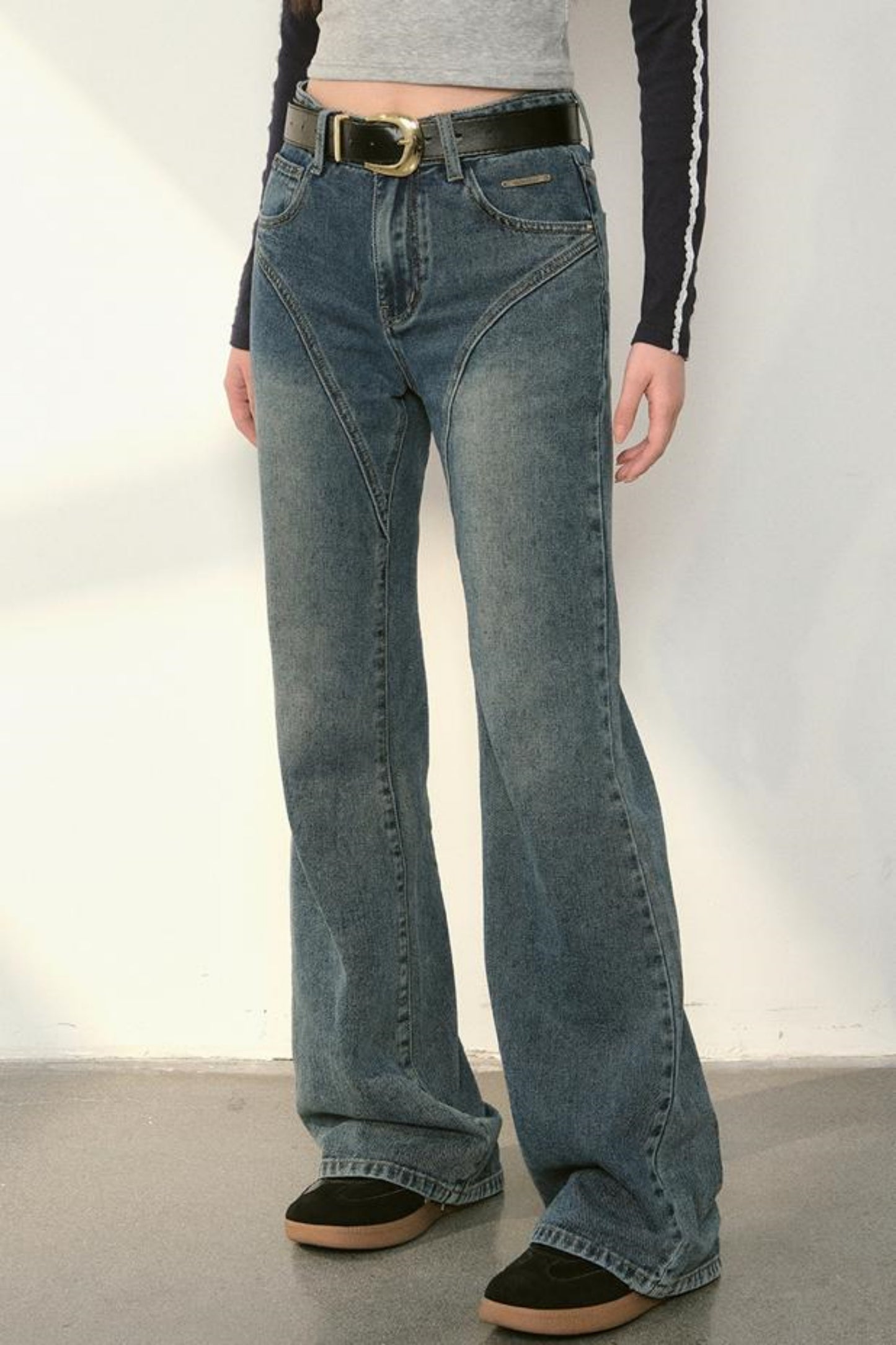 Vintage Split Denim Pants