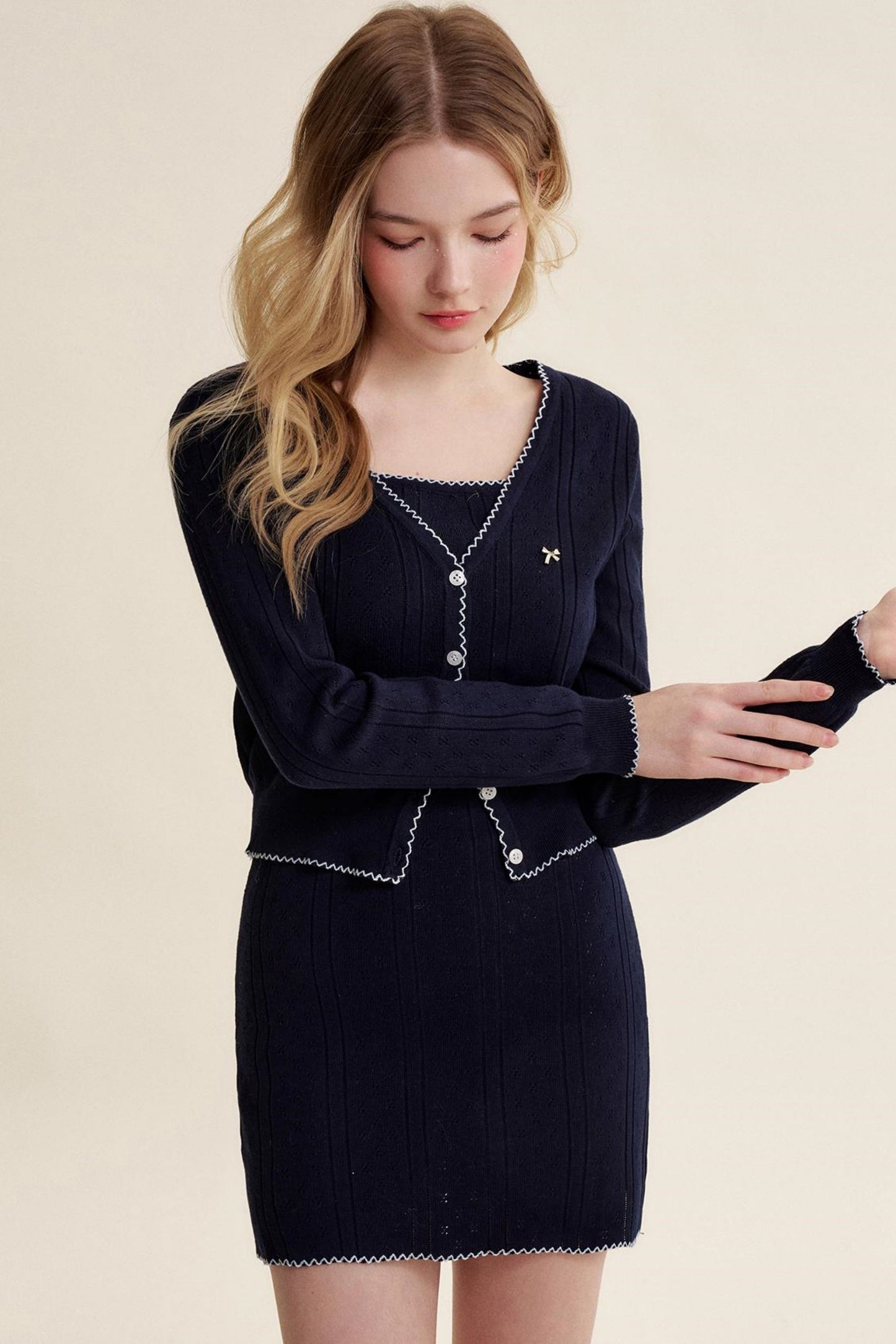 Romantic French Cardigan & Camisole Dress Set-Up