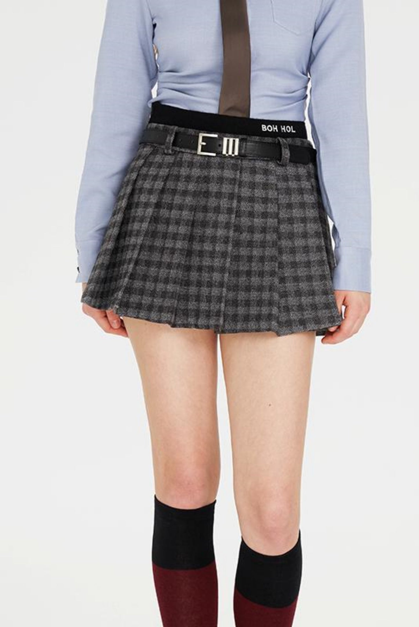 Tartan Color-Block Jacket Set-Up