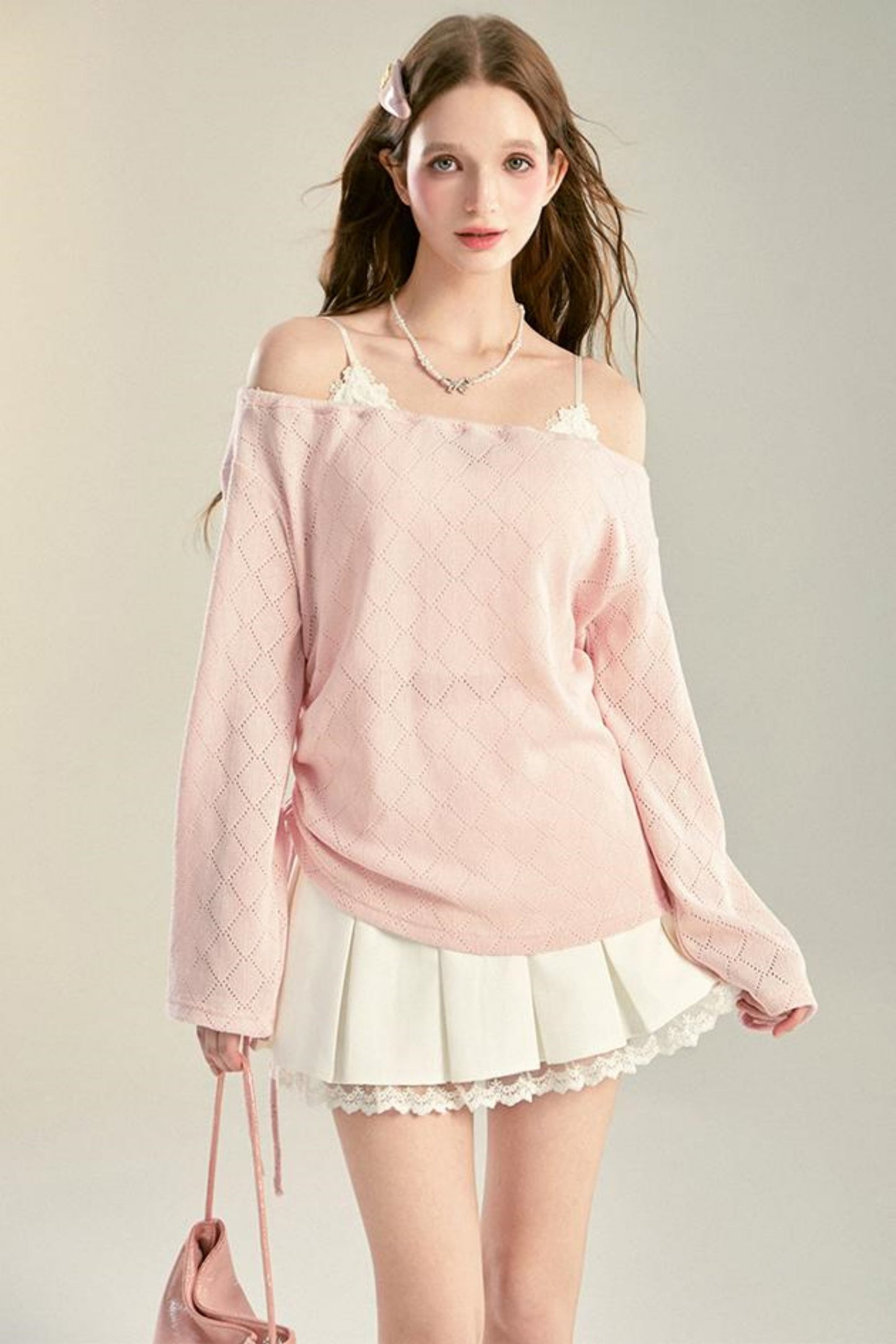 Niche Pleated Lace Culottes Skirt