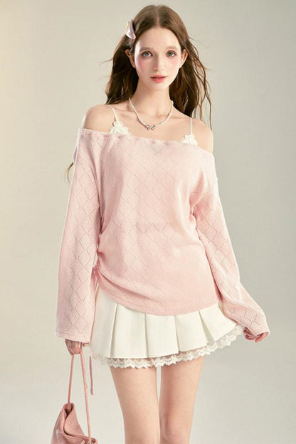 Niche Pleated Lace Culottes Skirt