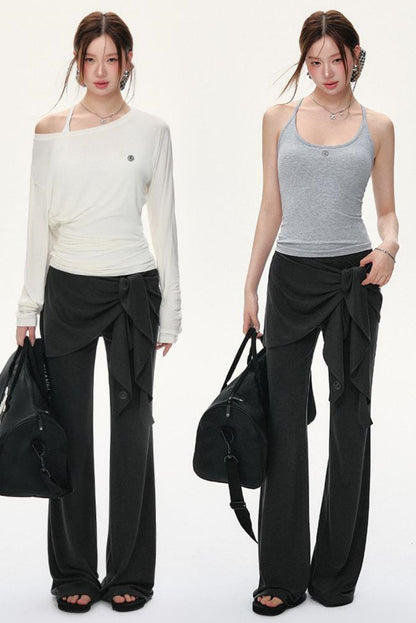 Tied Knit Slouchy Pants